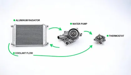 Cooling system parts arranged for catalog lookup